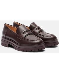 Gianvito Rossi - Davis Leather Penny Loafers - Lyst
