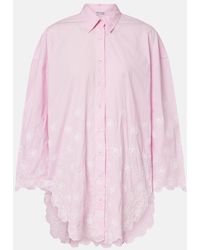 Juliet Dunn - Embroidered Cotton Poplin Shirt - Lyst