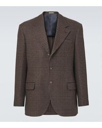 Brunello Cucinelli - Prince Of Wales Check Cashmere Blazer - Lyst