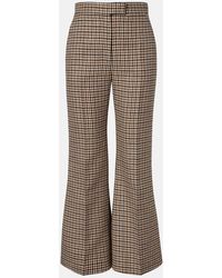 Valentino - Pantalones Flared Cropped De Lana Virgen - Lyst