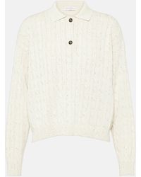 Brunello Cucinelli - Cable-knit Cotton-blend Polo Sweater - Lyst