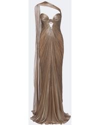 Maria Lucia Hohan - Morgan Scarf-Detail Pleated Silk Bustier Gown - Lyst