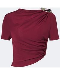 Christopher Esber - Orica Crystal Ruched Jersey Crop Top - Lyst