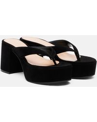 Gianvito Rossi - Suede Platform Thong Sandals - Lyst