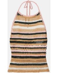 The Upside - Crochet Halterneck Cotton Top - Lyst