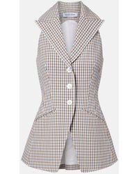 Veronica Beard - Gingham Cotton-Blend Seersucker Vest - Lyst