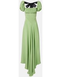 Rodarte - Puff-Sleeve Silk Crepe Maxi Dress - Lyst