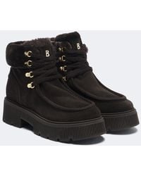 Bogner - Turin Shearling-Trimmed Suede Lace-Up Boots - Lyst