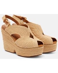 Robert Clergerie - Sandales Dolce A Plateforme En Raphia - Lyst