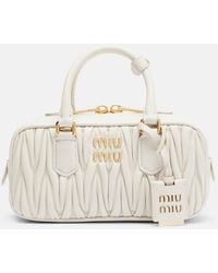 Miu Miu - Arcadie Small Leather Top-Handle Bag - Lyst