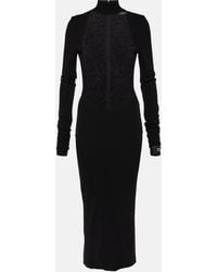 Dolce & Gabbana - Chantilly Lace And Jersey Midi Dress - Lyst