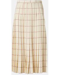Loro Piana - Clea Pleated Silk Sable Midi Skirt - Lyst