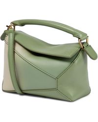 Loewe Paula's Ibiza Puzzle Mini Leather Shoulder Bag - Green