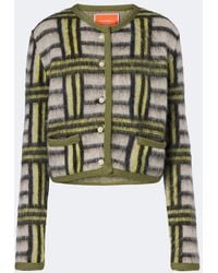 La DoubleJ - Kells Check Wool And Mohair-Blend Cardigan - Lyst