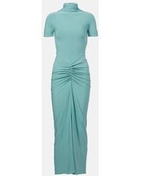 Alaïa - Vestido Largo De Jersey Fruncido - Lyst