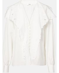 Chloé - Broderie Anglaise Cotton Poplin Blouse - Lyst