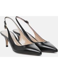 Gianvito Rossi - Ribbon Sling 55 Leather Slingback Pumps - Lyst
