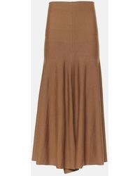 KHAITE - Mayu Knitted Wool Midi Skirt - Lyst
