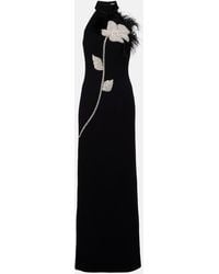 Rebecca Vallance - Starlight Embellished Feather-Trimmed Gown - Lyst