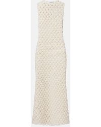 Alaïa - Open-Knit Cotton-Blend Maxi Dress - Lyst