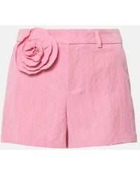 Blumarine - Floral-Applique Gabardine Shorts - Lyst