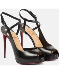 Christian Louboutin - Jenlove Alta 120 Leather Peep-Toe Pumps - Lyst