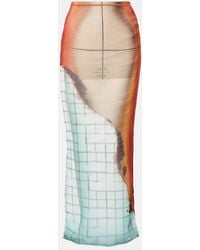 Jean Paul Gaultier - Fire Tulle Maxi Skirt - Lyst