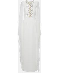 Jenny Packham - Bridal Saga Embellished Caped Crepe Gown - Lyst
