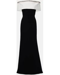 Roland Mouret - Robe Longue En Crepe De Satin A Ornements - Lyst
