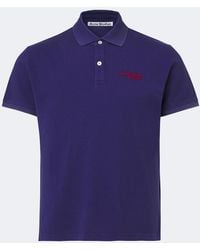 Acne Studios - Logo Printed Cotton Pique Polo Shirt - Lyst
