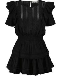 LoveShackFancy Natasha Cotton Minidress - Black