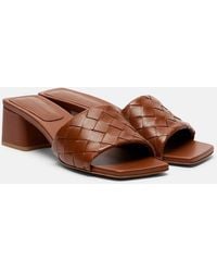 Bottega Veneta - Parco Intrecciato Leather Mules - Lyst