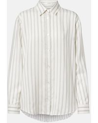 The Row - Eirlys Striped Silk Poplin Shirt - Lyst
