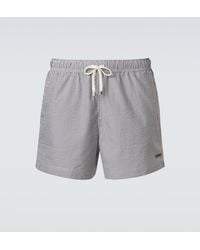 ZEGNA - Seersucker Swim Trunks - Lyst