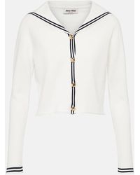 Miu Miu - Cardigan Aus Einem Baumwollgemisch - Lyst