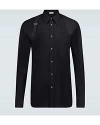 Alexander McQueen Camisa Harness de algodon - Negro