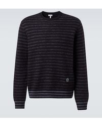 Loewe - Anagram Striped Wool Sweater - Lyst
