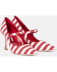 Manolo Blahnik - Campari Striped Mary Jane Pumps - Lyst