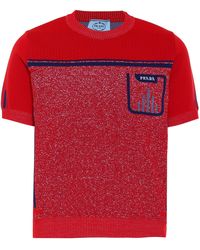 Prada T-Shirt aus Jacquard - Rot