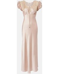 Chloé - Lace-Trimmed Silk Satin Maxi Dress - Lyst
