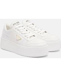 Prada - Zapatillas Con Plataforma Downtown Bold De Piel - Lyst