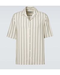LeKasha - Striped Silk Bowling Shirt - Lyst