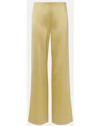TOTEME - High-Rise Satin Wide-Leg Pants - Lyst