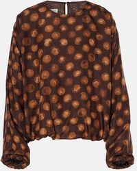 Dries Van Noten - Printed Satin Blouse - Lyst
