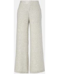 Brunello Cucinelli - Sequined Wide-Leg Pants - Lyst