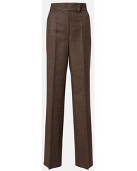 Max Mara - Pantalones Rectos De Lana Virgen - Lyst