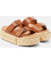 Robert Clergerie - Qiana Leather Platform Sandals - Lyst