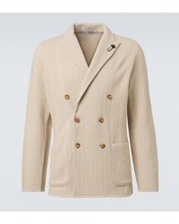 Lardini - Double-Breasted Virgin Wool Blazer - Lyst