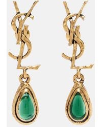 Saint Laurent - Pendientes Cassandre Adornados - Lyst