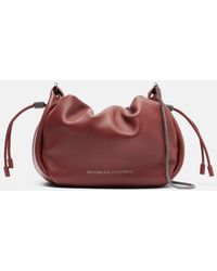 Brunello Cucinelli - Mellow Mini Leather Crossbody Bag - Lyst